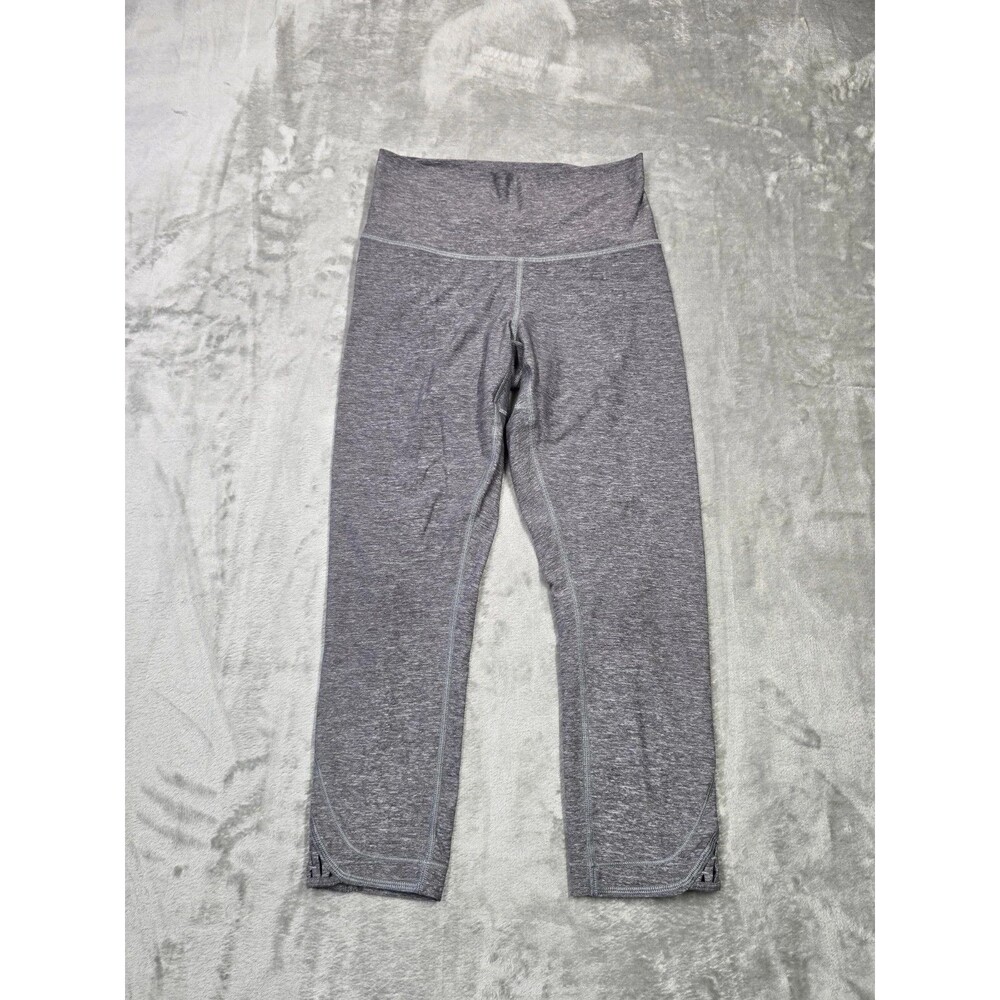 Lululemon Pants Womens Gray High Rise Ankle Leggings Lattice Yoga Gym